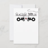 Silhouette Traktoren und Bauernschwarz - Weiße Hoc RSVP Karte (Rückseite)