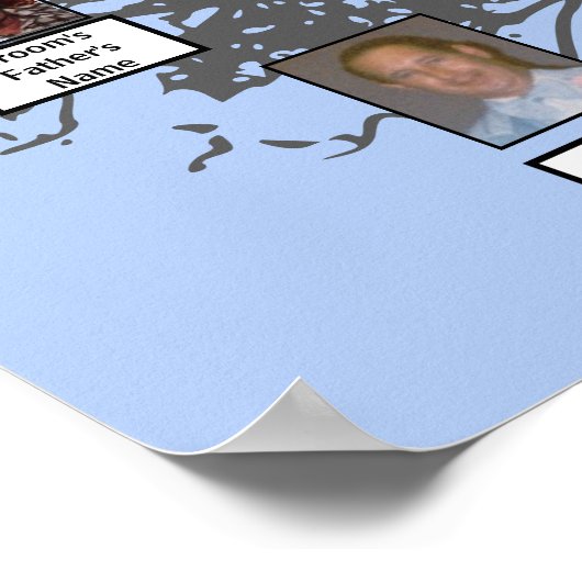 Silhouette Tree Foto zwei Familienbäume Poster (Ecke)