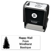 Silhouette Tree Happy Mail Firmenname Permastempel (Beispiel)