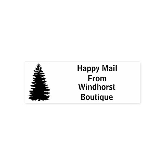 Silhouette Tree Happy Mail Firmenname Permastempel (Design)