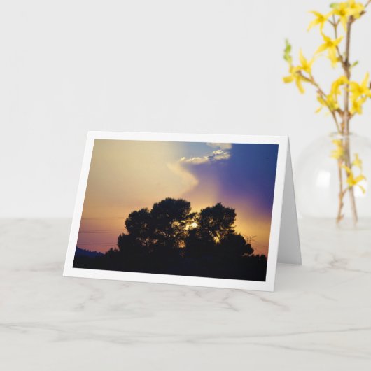 Silhouette Tree Landschaft Karte (Gelbe Blume)