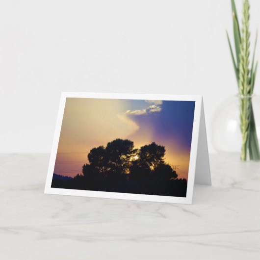 Silhouette Tree Landschaft Karte (Vorderseite)