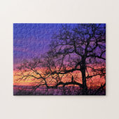 Silhouette Tree und brillantes Sonnenuntergang Puz Puzzle (Horizontal)