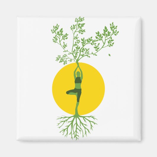 Silhouette Tree Yoga Meditation Magnet (Vorne)