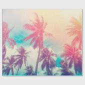 Silhouette tropical palm tree with sun light on su geschenkpapier (Flach)