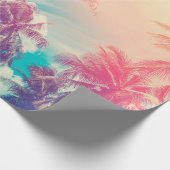 Silhouette tropical palm tree with sun light on su geschenkpapier (Ecke)