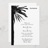 Silhouette Tropischer Strand Hochzeit mit Palmen Einladung (Vorne/Hinten)