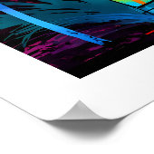 Silhouette Tropisches Paradies Segelboot Poster (Ecke)