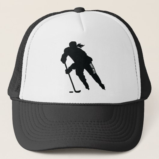 Silhouette Trucker Hat für Fraueneis-Hockey-Spiele Truckerkappe (Vorderseite)