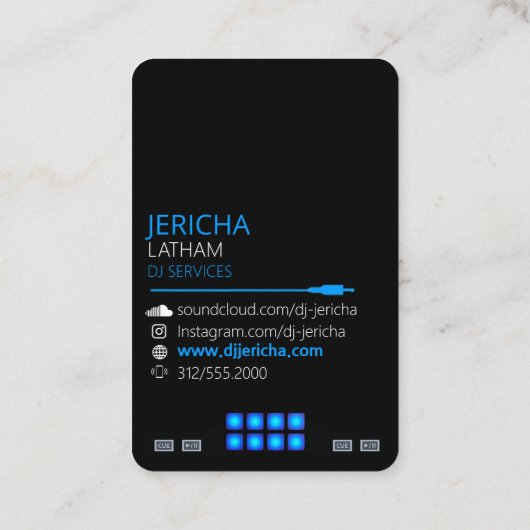 Silhouette Turntable Diskette Jockey Visitenkarte (Rückseite)