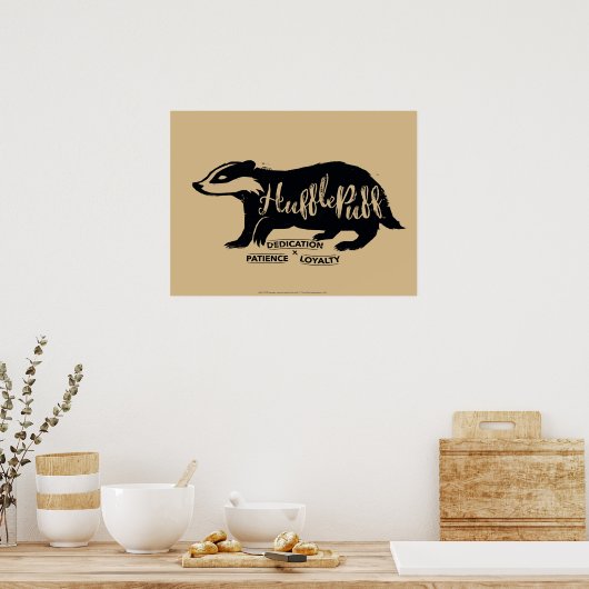 Silhouette-Typografie Harry Potter | HUFFLEPUFF™ Poster (Küche)