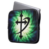 Silhouette überqueren; Glühen Laptopschutzhülle (Vorderseite Links)