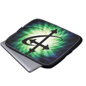 Silhouette überqueren; Glühen Laptopschutzhülle (Vorne Knopf)