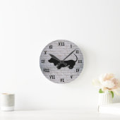 Silhouette-Uhr der Dackel "White Bridge" Runde Wanduhr (Zuhause)