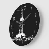 Silhouette-Uhr für Bohrgestänge (mit Zahlen) Große Wanduhr (Winkel)