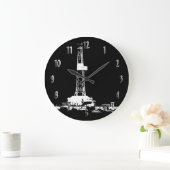 Silhouette-Uhr für Bohrgestänge (mit Zahlen) Große Wanduhr (Zuhause)