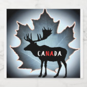 Silhouette und Ahornblatt Bierflaschenetikett (Einzelnes Label)