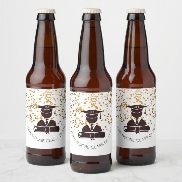 Aufkleber Sektflasche Bierflasche Geschenk Herzlichen Glückwunsch zum Diplom 