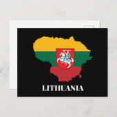 Silhouette und Flagge Litauens Postkarte (Vorne/Hinten)