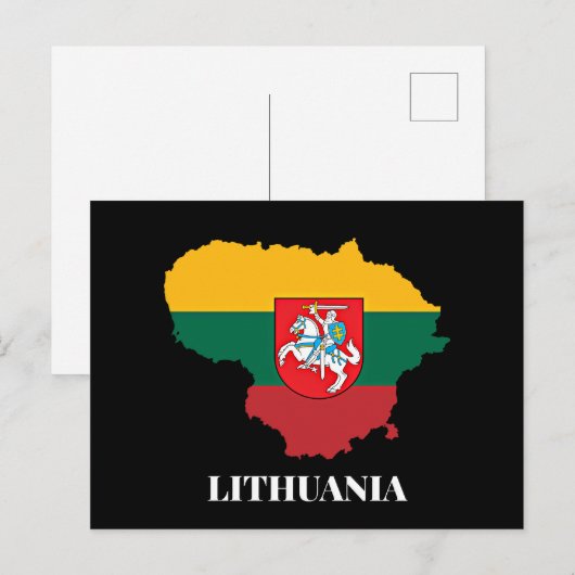 Silhouette und Flagge Litauens Postkarte (Vorne/Hinten)