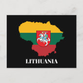 Silhouette und Flagge Litauens Postkarte (Vorderseite)