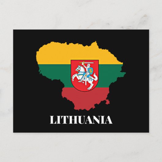 Silhouette und Flagge Litauens Postkarte (Vorderseite)