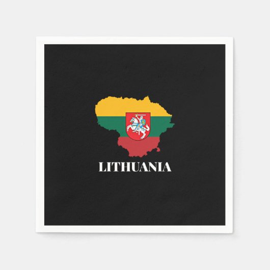 Silhouette und Flagge Litauens Serviette (Vorderseite)