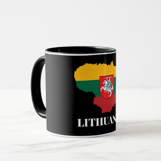Silhouette und Flagge Litauens Tasse (Vorderseite Links)