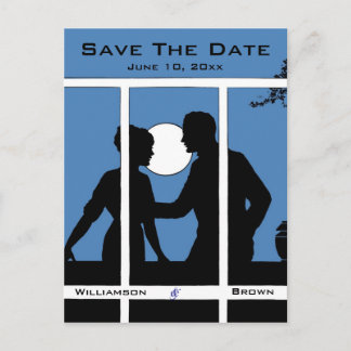 Silhouette und Mondlicht Save the Date Postkarten