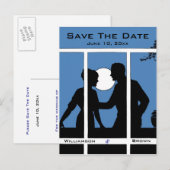 Silhouette und Mondlicht Save the Date Postkarten (Vorne/Hinten)