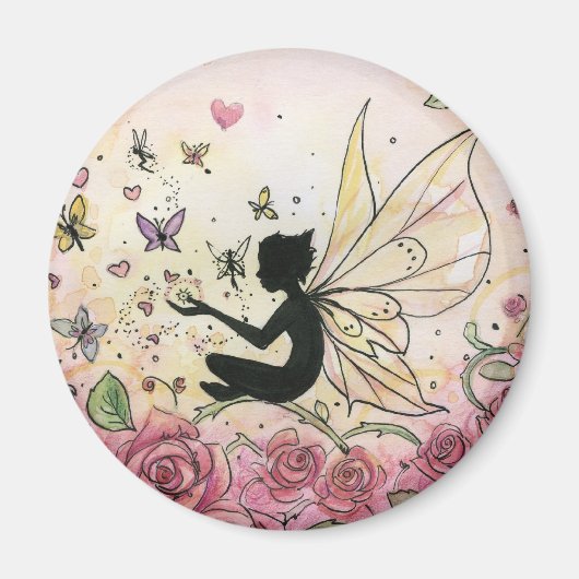 Silhouette und Rose Magnet (Vorne)