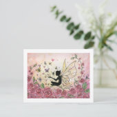 Silhouette und Rose Postkarte (Stehend Vorderseite)