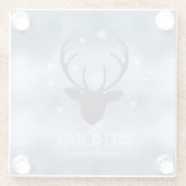 Silhouette und Schneeflocken Blaue ID861 Glasuntersetzer (Rückseite)