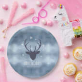 Silhouette und Schneeflocken Blaue ID861 Pappteller (Party)