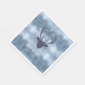 Silhouette und Schneeflocken Blaue ID861 Serviette (Ecke)