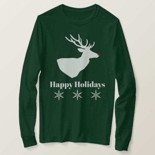 Silhouette und Schneeflocken T-Shirt (Design vorne)