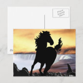 Silhouette und Wasserfall Postkarte (Vorne/Hinten)