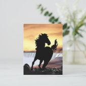 Silhouette und Wasserfall Postkarte (Stehend Vorderseite)