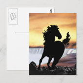 Silhouette und Wasserfall Postkarte (Vorne/Hinten)