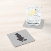 Silhouette-Untersetzer aus Schwarzpapier, grau Rechteckiger Pappuntersetzer (Vor Ort)