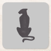 Silhouette-Untersetzer aus Schwarzpapier, grau Rechteckiger Pappuntersetzer (Vorderseite)