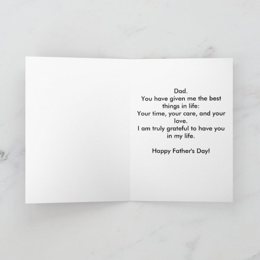 Silhouette Vater Kinderstrand Zitat Vatertag Karte (Innenseite)