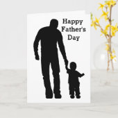 Silhouette Vater Wanderung Kindergrußkarte Karte (Gelbe Blume)