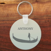 Silhouette Venice Gondola bei Sonnenuntergang Schlüsselanhänger (Vorderseite)
