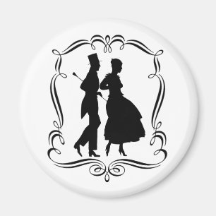 Silhouette Vintage Kunst Magnet