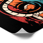 Silhouette Vintager Drache Poster (Ecke)