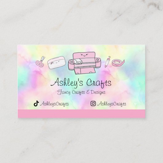 Silhouette Vinyl Rainbow Cricut Wasserfarbe B Visitenkarte (Rückseite)