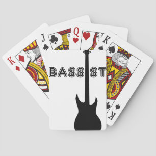 Silhouette von Bassisten Spielkarten