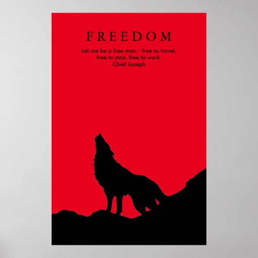 Silhouette von Black & Red Wolf auf einem Hügel Poster (Vorne)