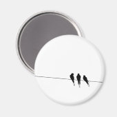 Silhouette von Blackbirds auf Wire Magnet (Vorderseite/Rückseite)